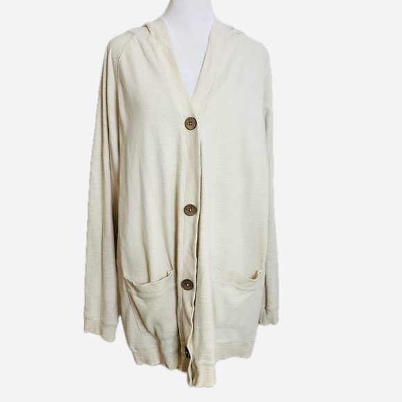 Isaac Mizrahi Cream Button-Up Cardigan-XL - Picture 1 of 8